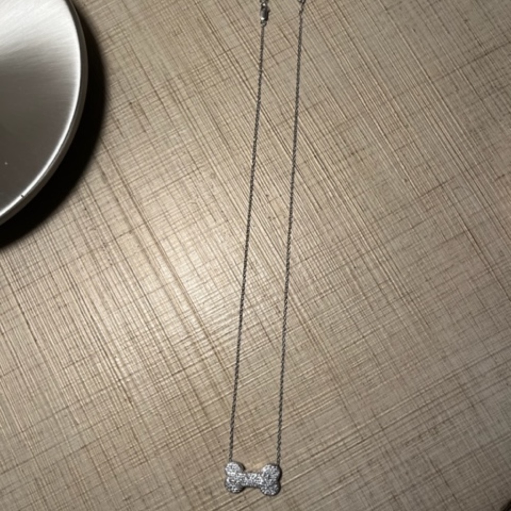 Dog Bone Cubic Zirconia Necklace